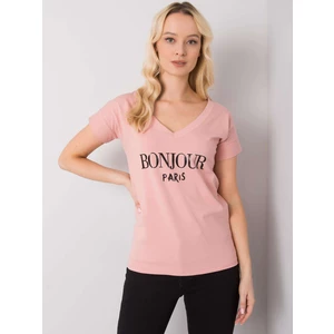Light pink women's t-shirt with print