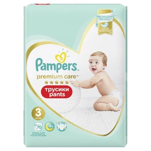 PAMPERS Premium Care Pants Kalhotky plenkové jednorázové 3 (6-11 kg) 70 ks