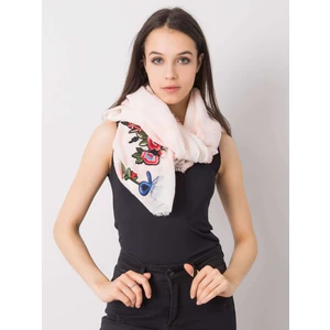 Women's peach scarf with colorful patches
