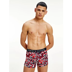 Modro-červené vzorované boxerky Tommy Hilfiger - Pánské