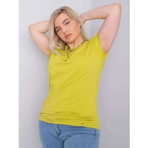 Plus size light green Leanne cotton t-shirt