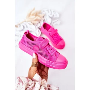 Children's Sneakers With Mesh BIG STAR HH374019 Fuchsia