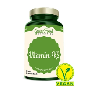 Vitamín K2 - GreenFood Nutrition, 60 kapslí,Vitamín K2 - GreenFood Nutrition, 60 kapslí