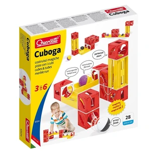 QUERCETTI Cuboga Basic kuličková dráha 28 dílků 2 kuličky STAVEBNICE