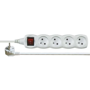Predlžovací kábel Emos P1415, 4xzásuvka, 5m, biely, vypínač
