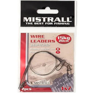 Mistrall ocelové lanko wire leaders 20 cm-15 kg