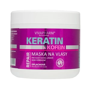 Vivapharm Keratinová regenerační vlasová maska s kofeinem pro ženy 600 ml