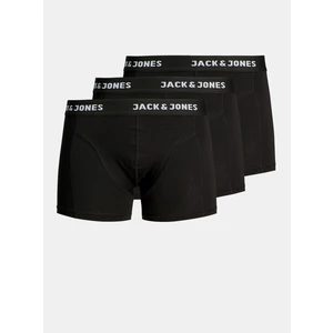Jack&Jones 3 PACK - pánské boxerky JACANTHONY 12171944 Black S