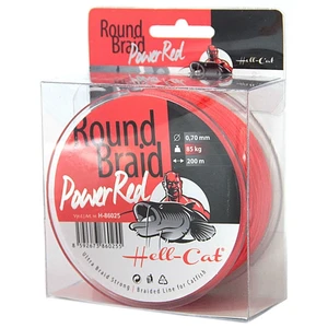 Hell-cat splétaná šňůra round braid power red 200 m-průměr 0,70 mm / nosnost 85 kg