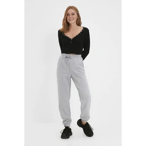 Trendyol Gray Raised Knitted Sweatpants