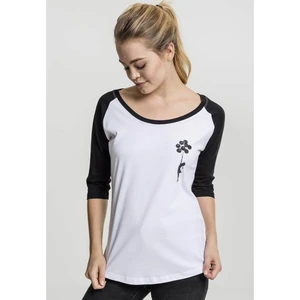 Ladies Banksy Balloons Raglan Tee wht/blk