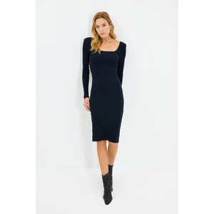 Trendyol Navy Square Collar Camisole Knitted Dress