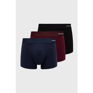 Jack & Jones Set of three men's boxers in dark blue, burgundy and black Jac - Men