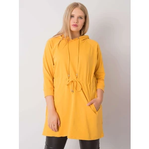 Yellow long sweatshirt plus size