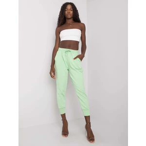 Light green women's cotton pants