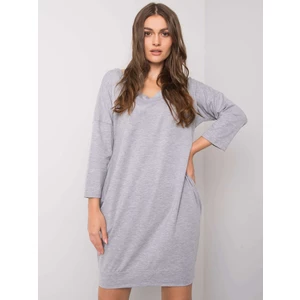 Gray cotton dress with pockets