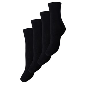 Pieces 4 PACK - dámské ponožky 17098332 Black 39-41