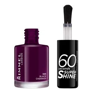 Rimmel 60 Seconds Super Shine lak na nechty odtieň 345 Black Cherries 8 ml