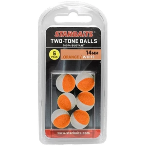 Starbaits plávajúce guličky two tones balls 6 ks - 14 mm oranžová biela