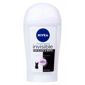 Nivea Black & White Invisible Clear 48h 40 ml antiperspirant pro ženy bez alkoholu; deostick