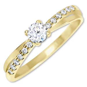 Brilio Pôvabný prsteň s kryštálmi zo zlata 229 001 00810 50 mm