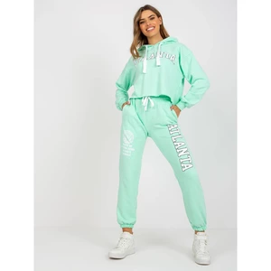 Light green tracksuit set with a hoodie