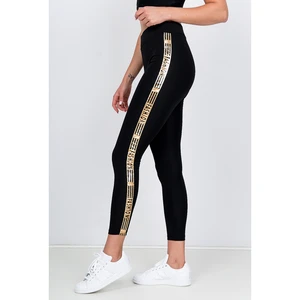 Stylish women's leggings with the inscription "FASHION" - black,