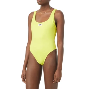 Jednodielne plavky Tommy Hilfiger žltá farba, mäkké košíky