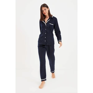 Trendyol Navy Blue Knitted Pajamas Set