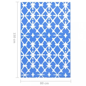 Venkovní koberec PP modrá / bílá Dekorhome 80x150 cm,Venkovní koberec PP modrá / bílá Dekorhome 80x150 cm