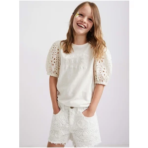 White Girly Shorts Desigual Guitarra - Girls