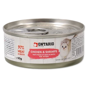 Konzerva Ontario Junior Chicken Pieces + Shrimp 95g
