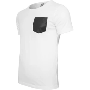 Pocket T-shirt made of synthetic leather wht/blk