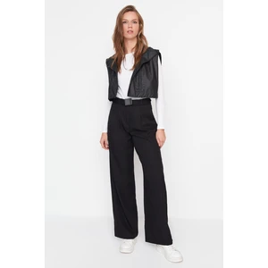 Trendyol Black Woven Trousers with Belt