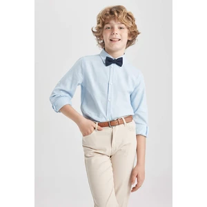 DEFACTO Boy Long Sleeve Oxford Shirt Bowtie 2-Pack Set