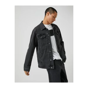 Koton Basic Denim Jacket Classic Collar with Pocket Detail with Buttons.