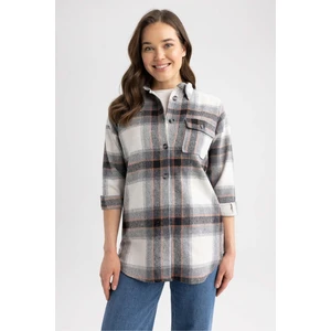 DEFACTO Regular Fit Flannel Long Sleeve Tunic