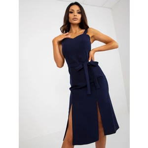 Navy blue cocktail dress with straps