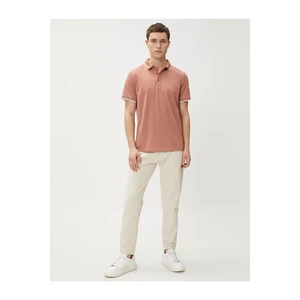 Koton Polo Neck T-Shirt Buttoned Slim Fit Short Sleeve
