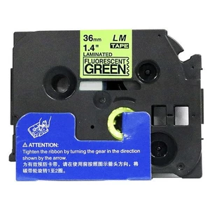 Kompatibilní páska s Brother TZ-D61/TZe-D61, signální 36mm x 8m, černý tisk/zelený podklad