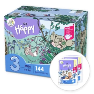 BELLA HAPPY BABY Midi (5-9 kg) Box 2x72 ks – jednorazové plienky