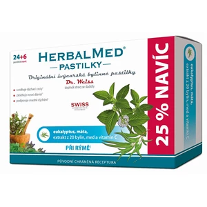 HerbalMed Dr.Weiss Eukalyptus-máta 24+6 pastilek