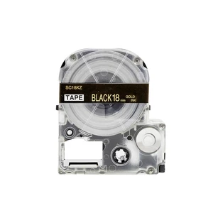 Epson LC-SC18KZ, 18mm x 8m, zlatý tisk / černý podklad, kompatibilní páska