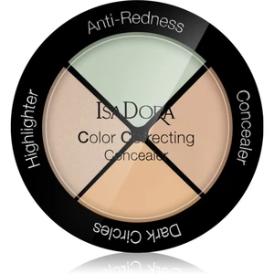 IsaDora Color Correcting paleta korektorů odstín Anti-Redness 4x1 g