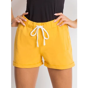 Ladies´ dark yellow cotton shorts