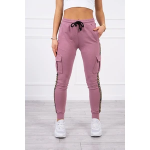 Pants cargo dark pink