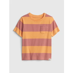 Oranžové klučičí dětské tričko 100% organic cotton mix and match stripe t-shirt