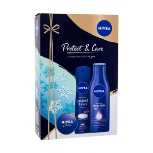 Nivea Care & Protect darčeková kazeta telové mlieko 250 ml + antiperspirant Protect & Care 48H 150 ml + univerzálny krém 30 ml pre ženy