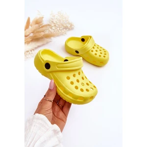 Kids Foam Crocs Slides Yellow Percy