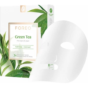 FOREO Farm to Face Sheet Mask Green Tea plátenná maska s upokojujúcim účinkom pre zmiešanú pleť 3x20 ml